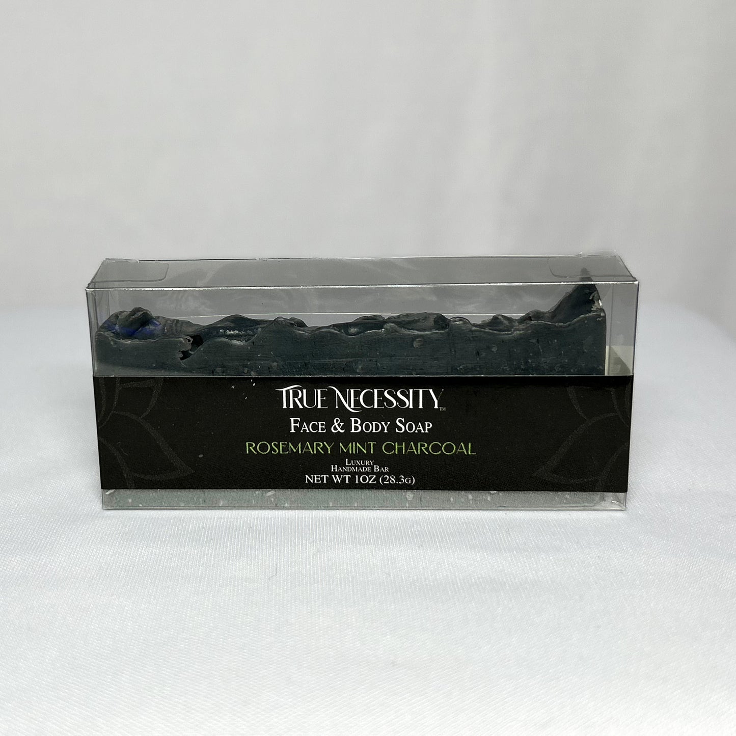 TRUE NECESSITY -ROSEMARY MINT CHARCOAL- LUXURY HANDMADE BAR SOAP