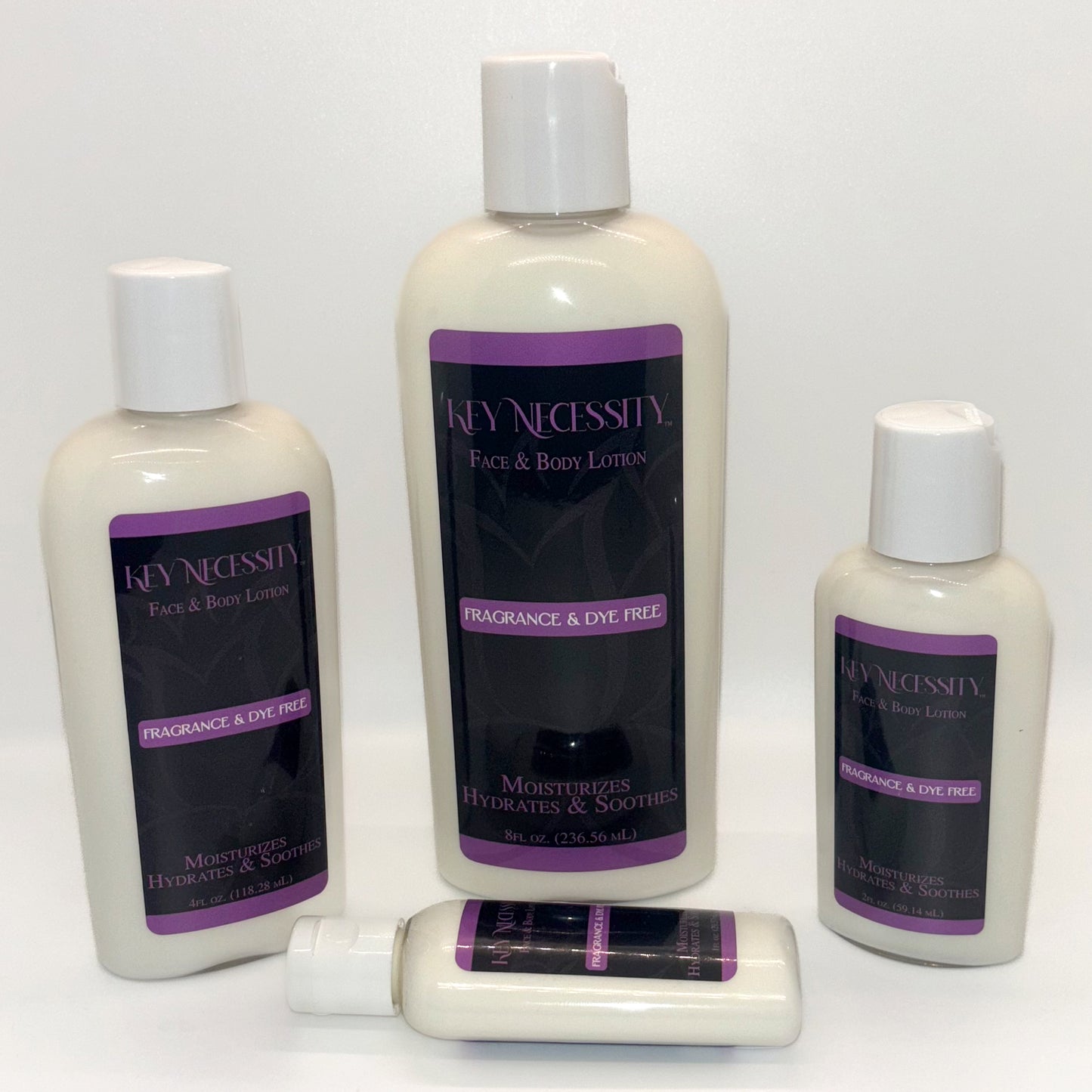 KEY NECESSITY               FACE & BODY LOTION   FRAGRANCE & DYE FREE