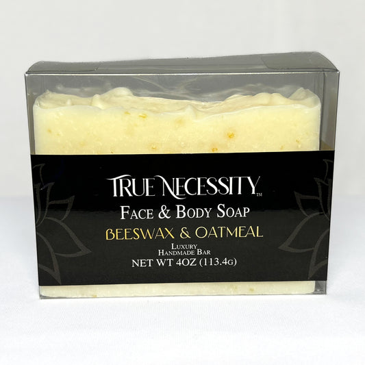 TRUE NECESSITY -BEESWAX & OATMEAL- LUXURY HANDMADE BAR SOAP