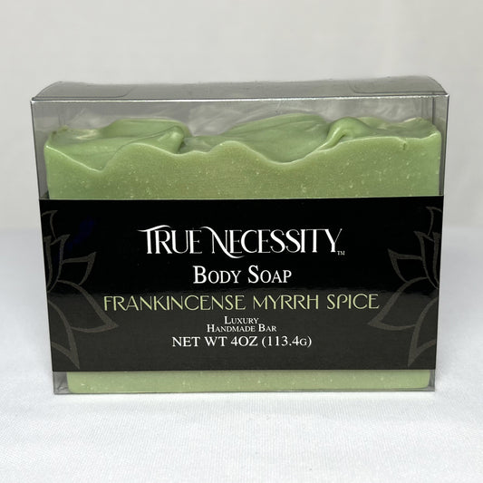 TRUE NECESSITY -FRANKINCENSE MYRRH SPICE- LUXURY HANDMADE BAR SOAP