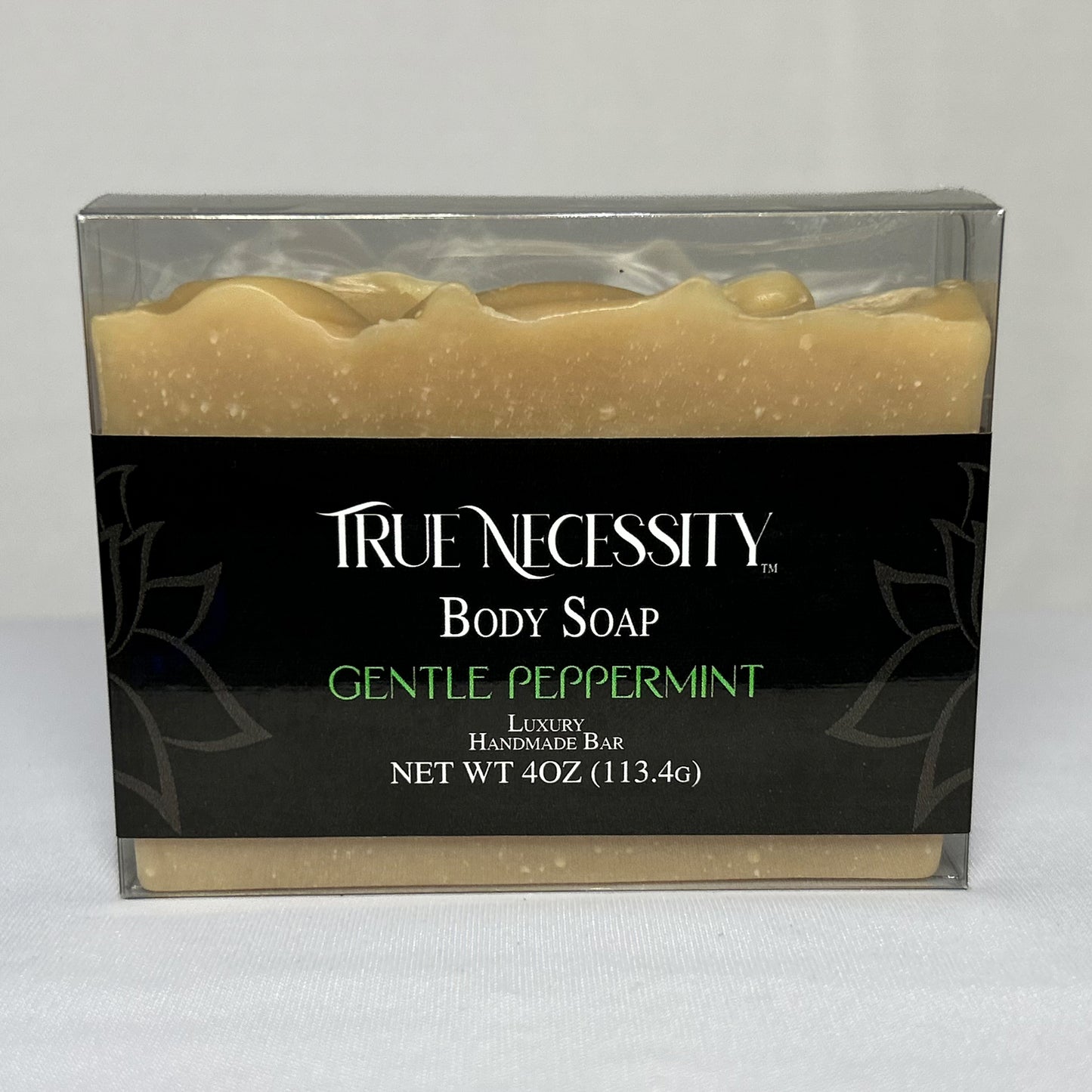 TRUE NECESSITY  -GENTLE PEPPERMINT-  LUXURY HANDMADE BAR SOAP