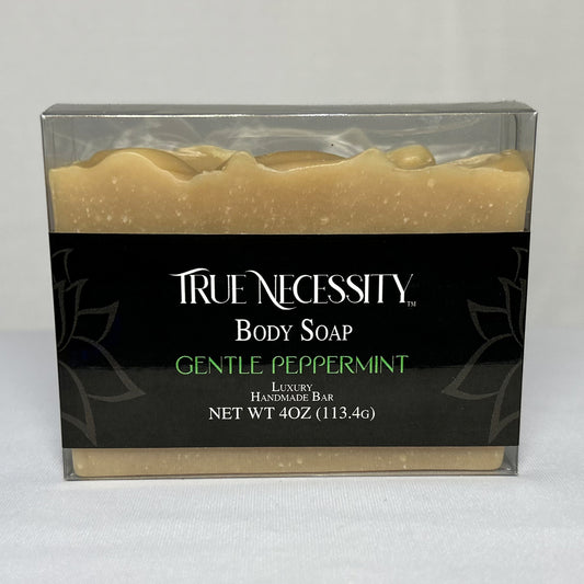 TRUE NECESSITY  -GENTLE PEPPERMINT-  LUXURY HANDMADE BAR SOAP