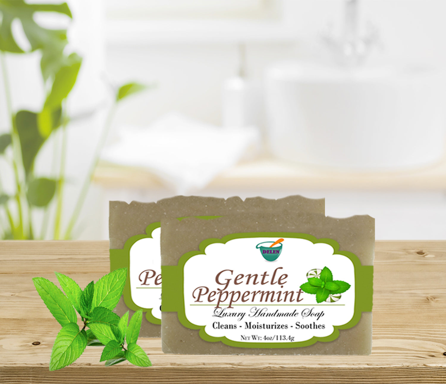 GENTLE PEPPERMINT              4oz BAR SOAP