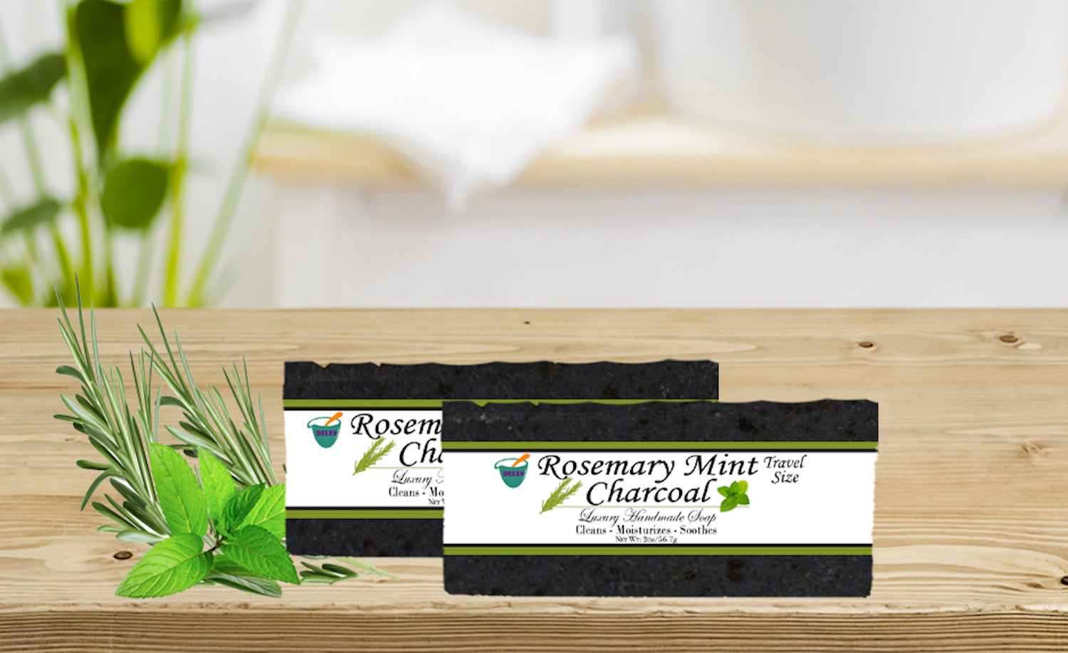 ROSEMARY MINT CHARCOAL               2oz BAR SOAP